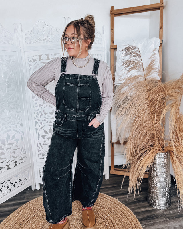 Dani denim barrel overalls [black]