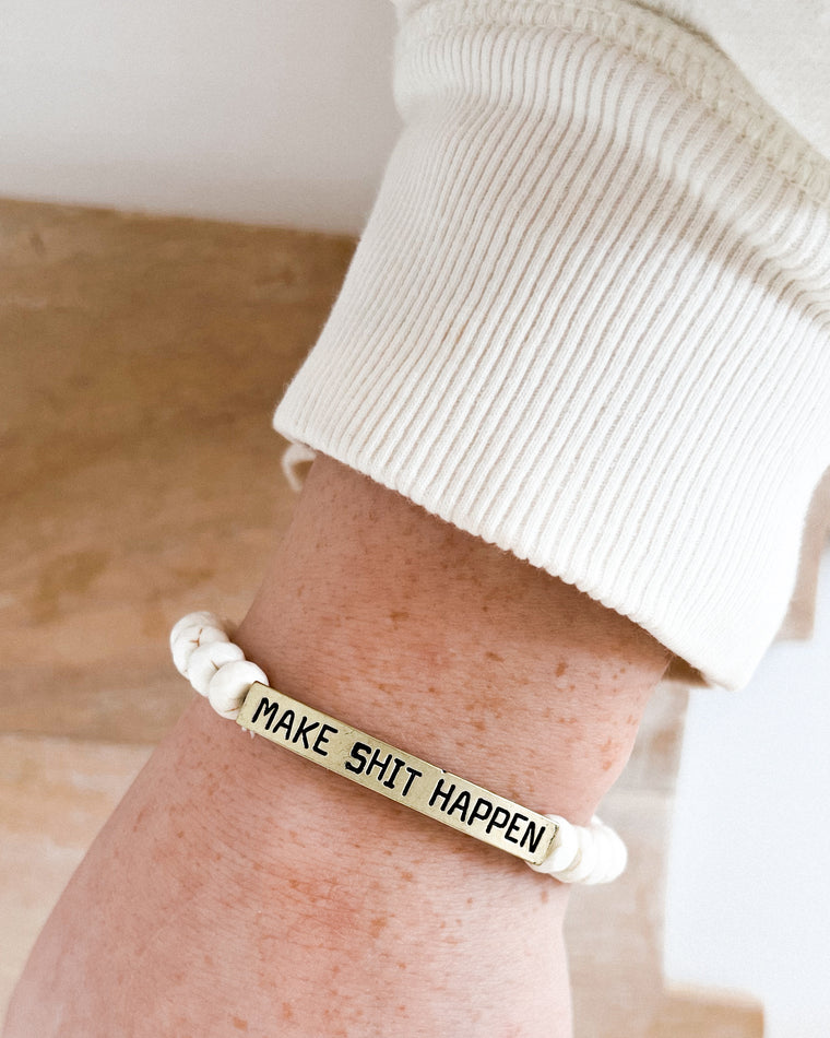 Make Shit Happen Bracelet [off white/gold]