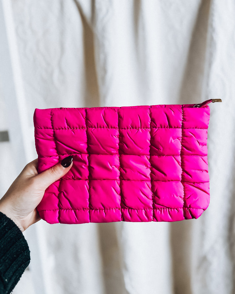 Peyton Puffer Clutch [hot pink]