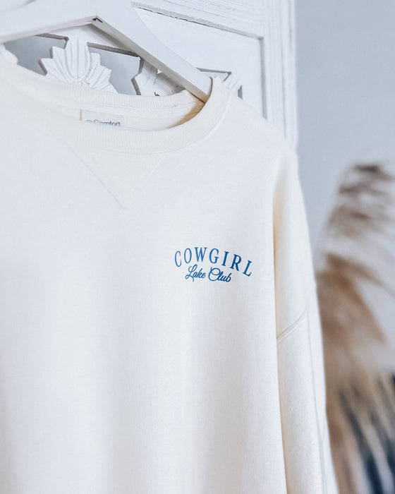 Cowgirl Lake Club Crewneck Sweatshirt [cream/blue]