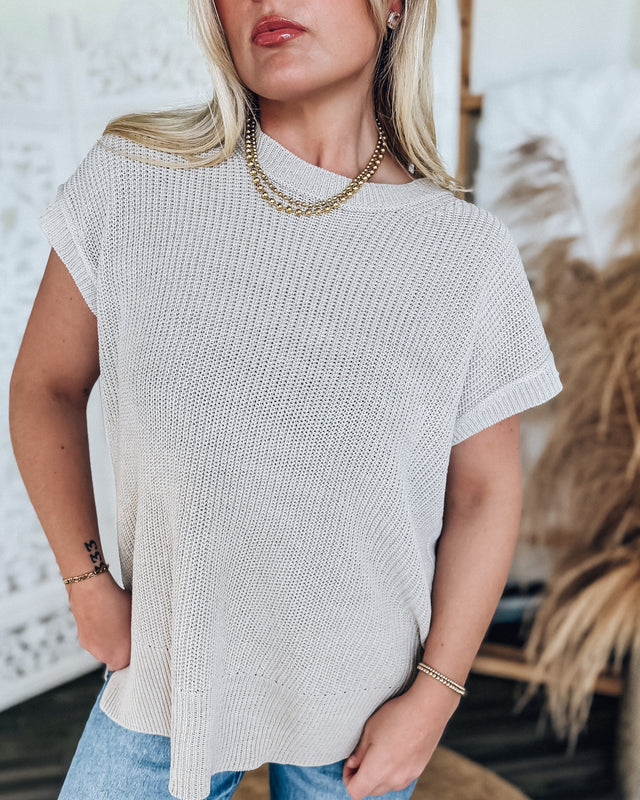 Sleeveless Sweater Top [sand beige]