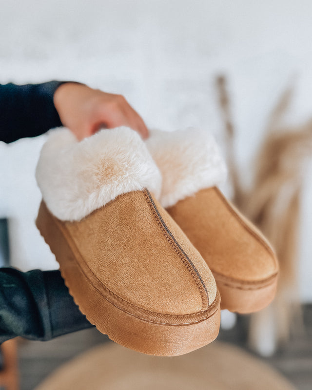 Alaska Platform Fur Slipper [chestnut]