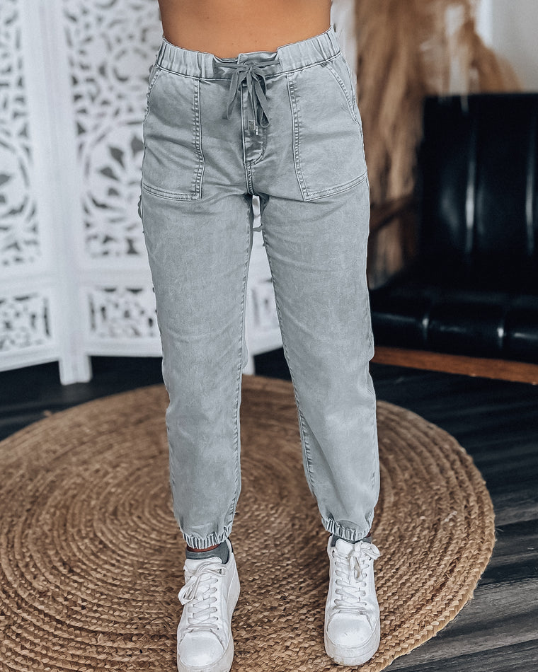MICA DENIM Ashley Jogger Jeans [ash grey]