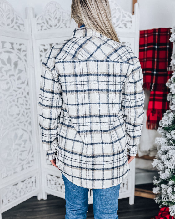 Ella's Everyday Plaid top [khaki/navy]