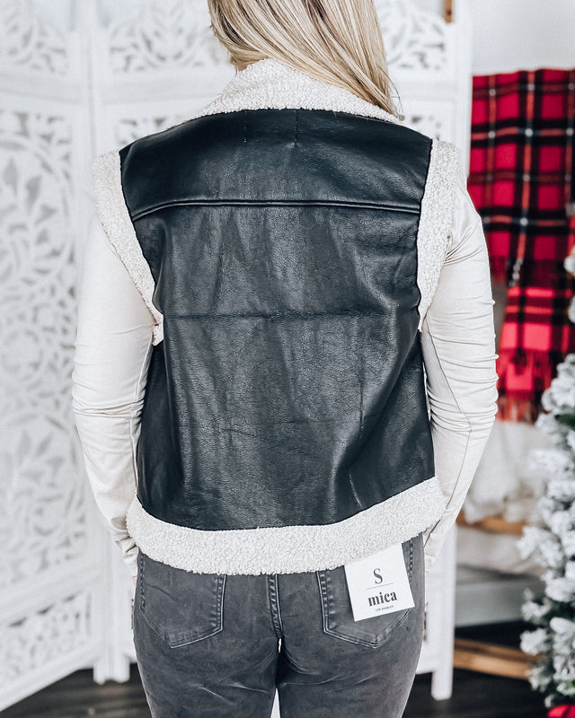 Blakely Leather Vest [black/ivory]