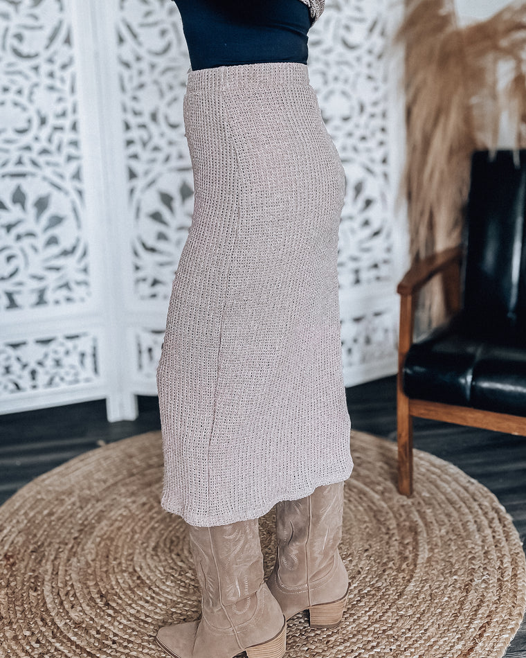 Coconut Knit Skirt [oatmeal]