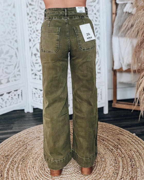 MICA DENIM Journey highrise wide leg [dk olive]