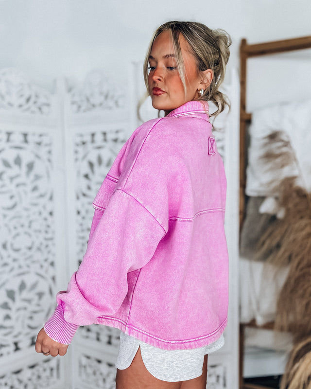 Daisy Button Up Sweatshirt [mauve]