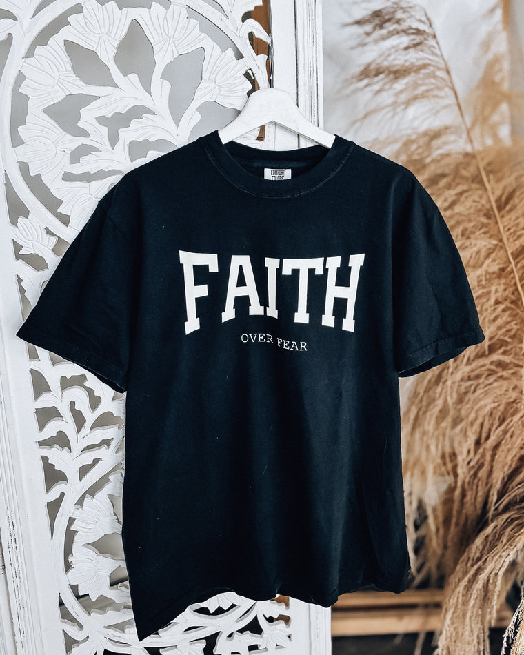 Faith over Fear T-shirt [black/off white]