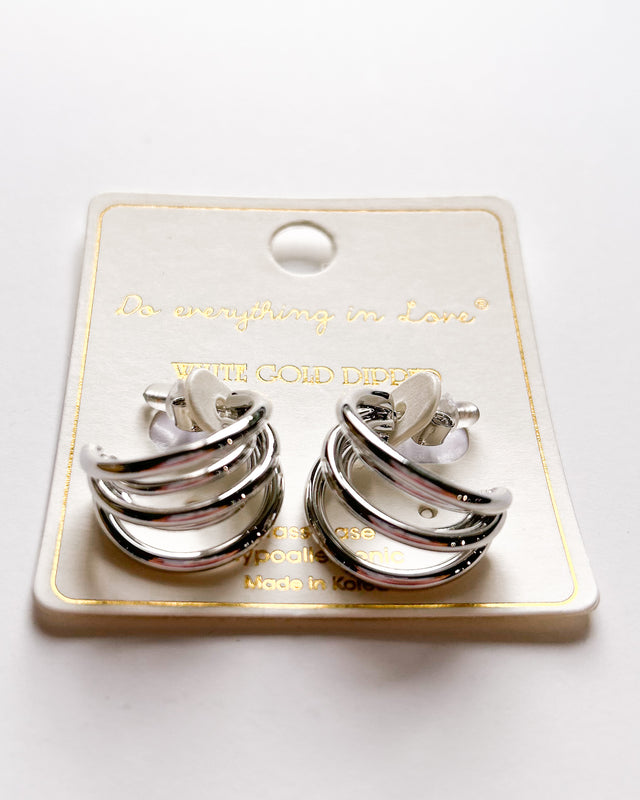 Stacked Hoop Earrings [silver]