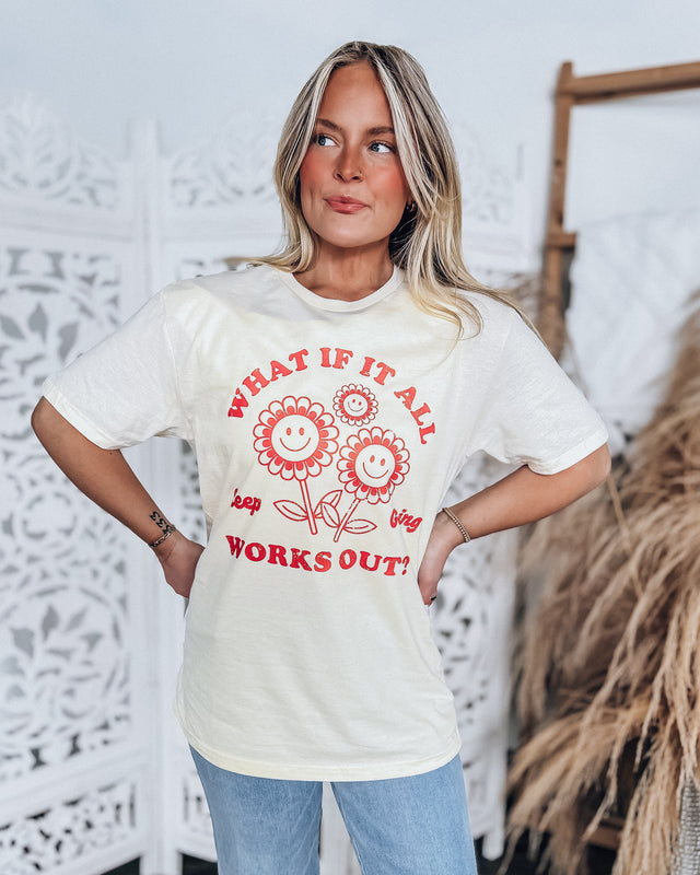 what if It All Works Out T-shirt [cream/orange]