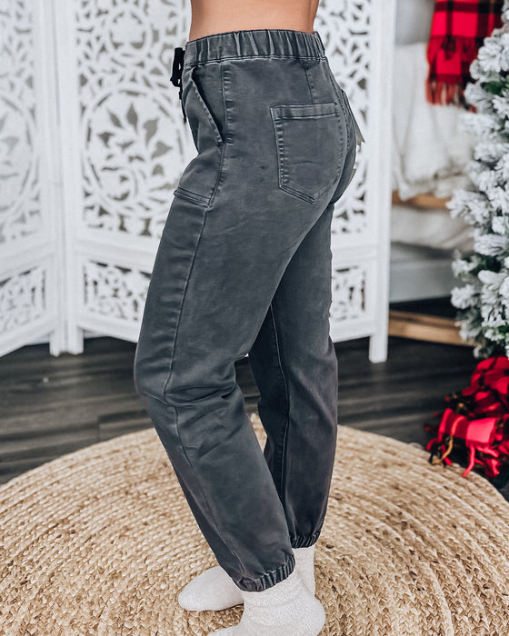 MICA DENIM Jenny Jogger Jeans [charcoal grey]