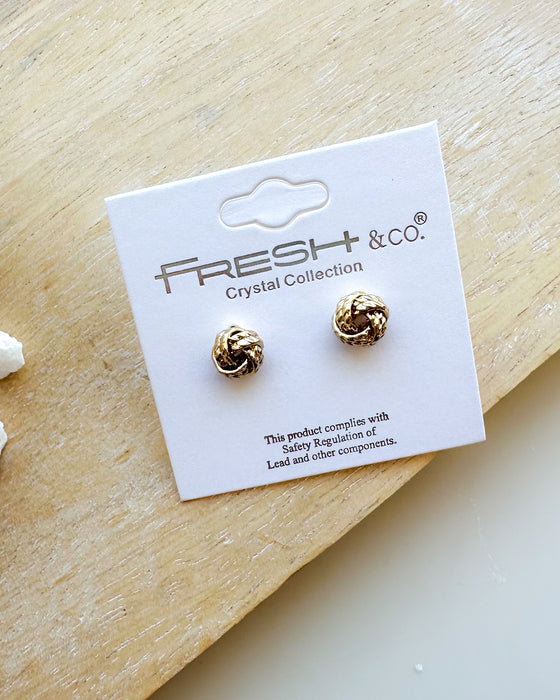 Textured Knot Stud Earrings [gold]