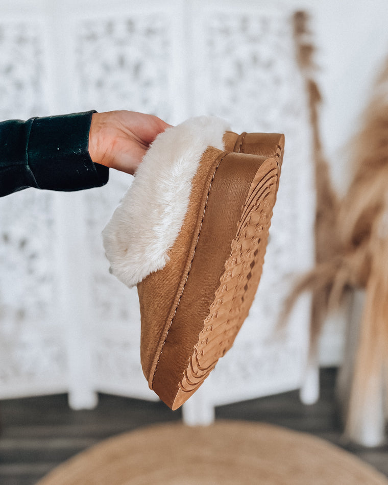 Alaska Platform Fur Slipper [chestnut]