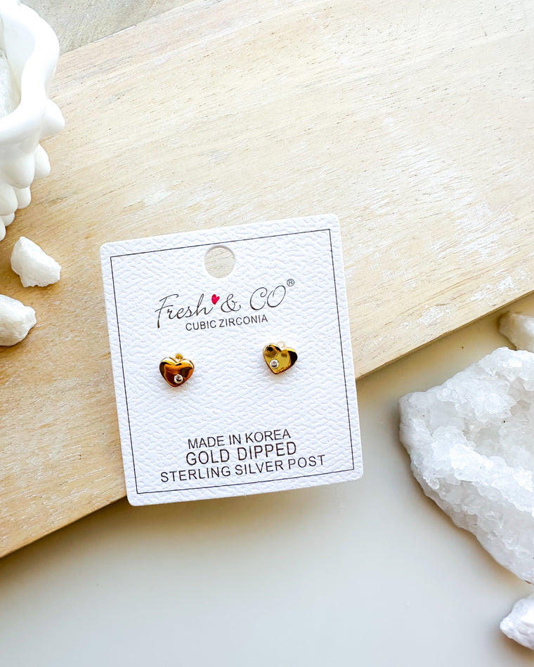 Petite Stud Heart Earrings [gold]