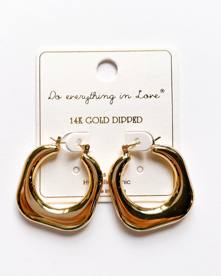 Square Hoop Earrings [gold]