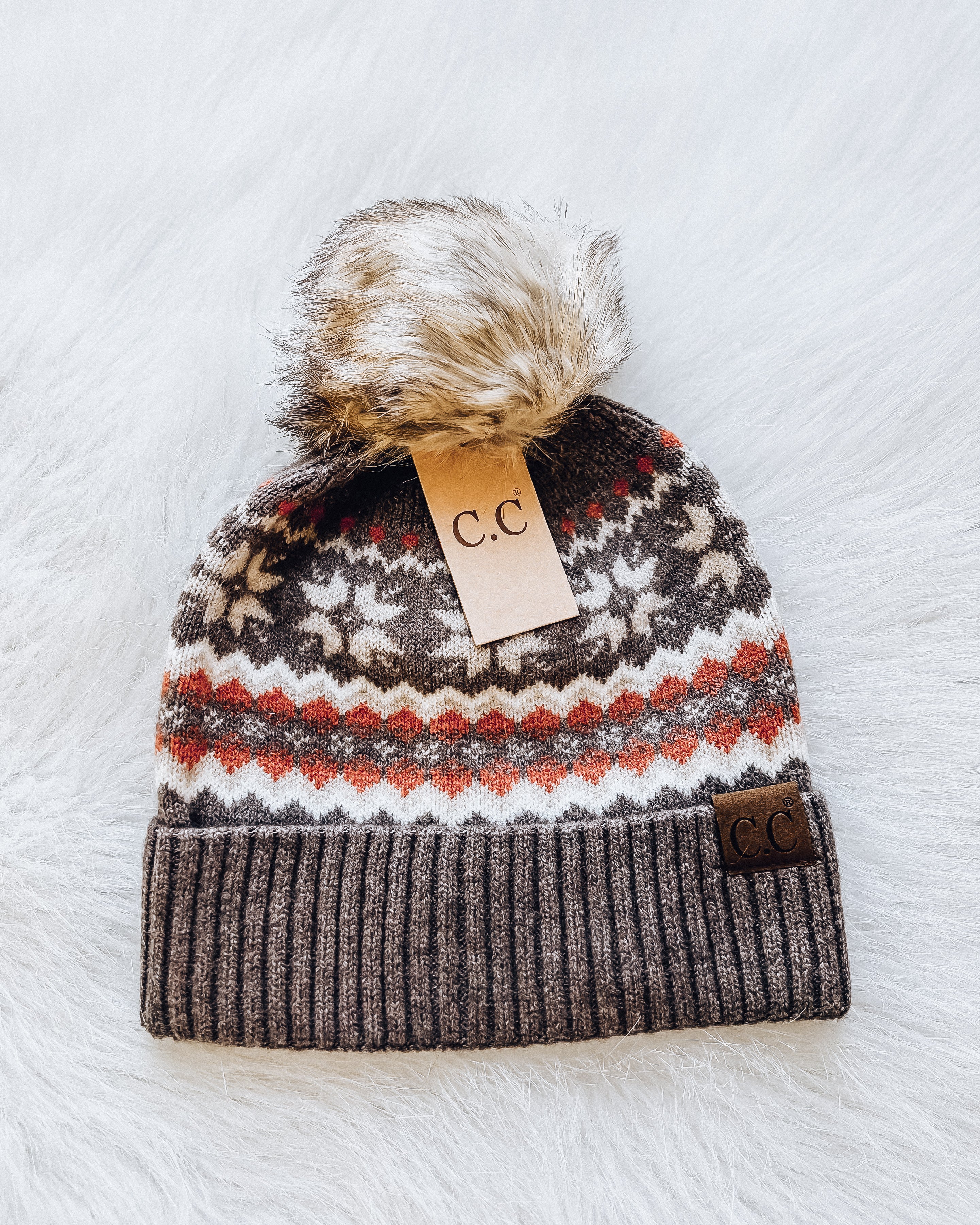 Nordic Pom Beanie [brown]