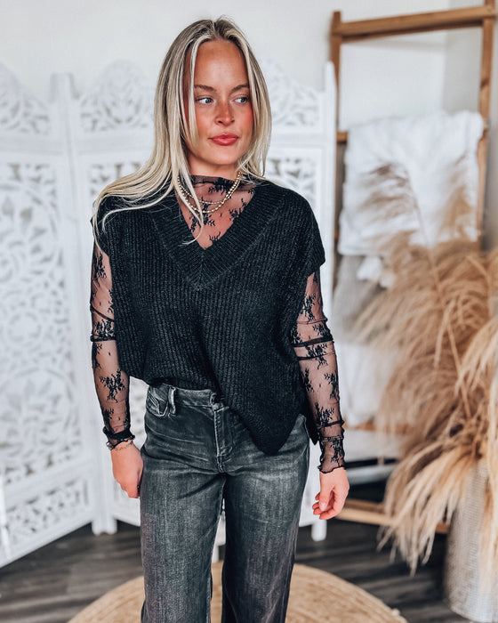 Leading Lace Top [black]