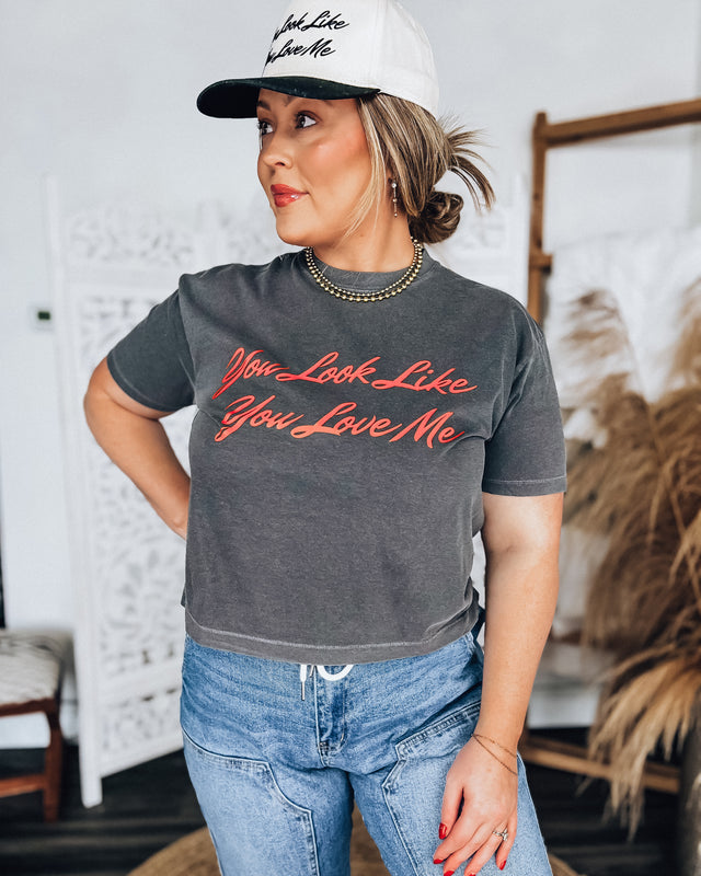 Like you Love Me Boxy Tee [charcoal]