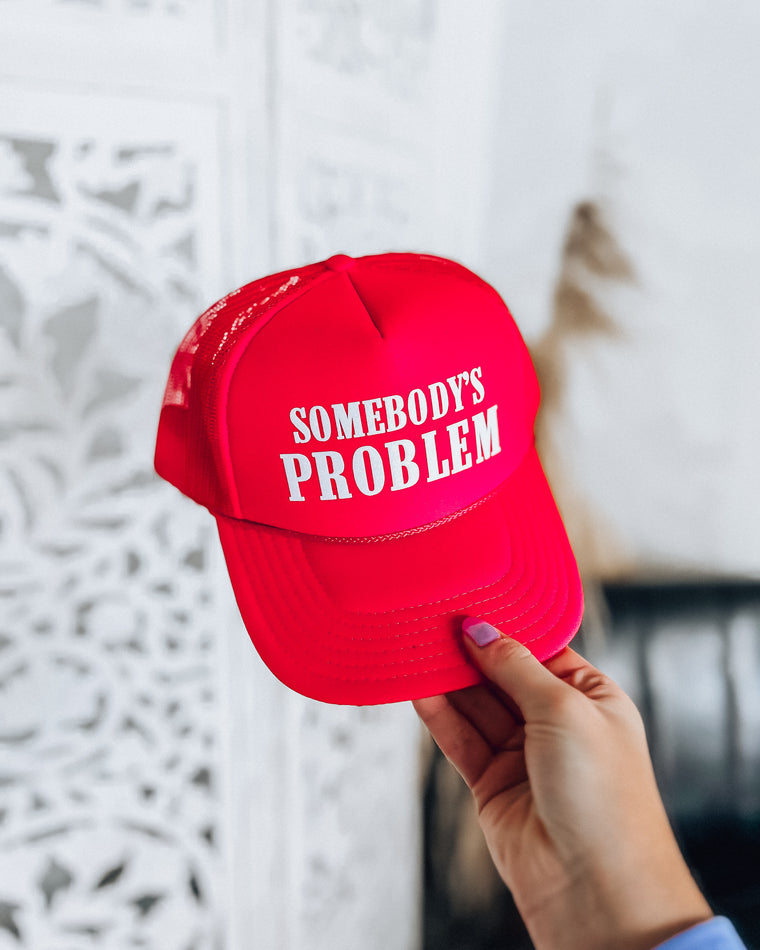 Somebody's Problem - Trucker Hat [red/white]