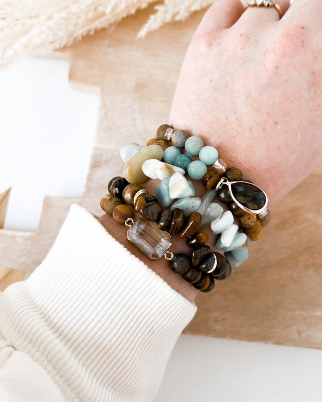 Izzy Bracelet Set [brown/blue]