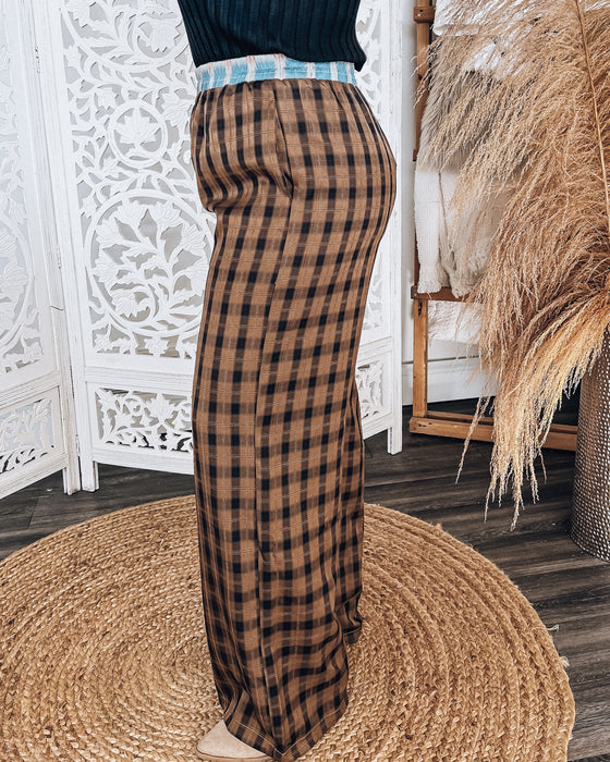 Mady plaid pattern pants [brown/blk]