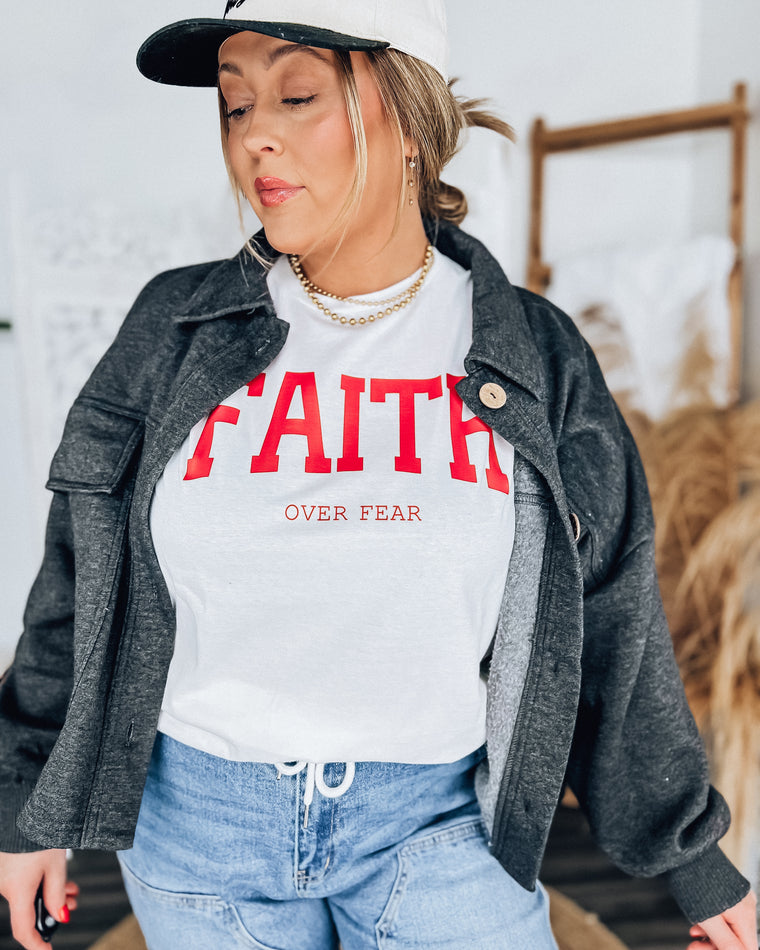 Faith over Fear T-shirt [white/red]