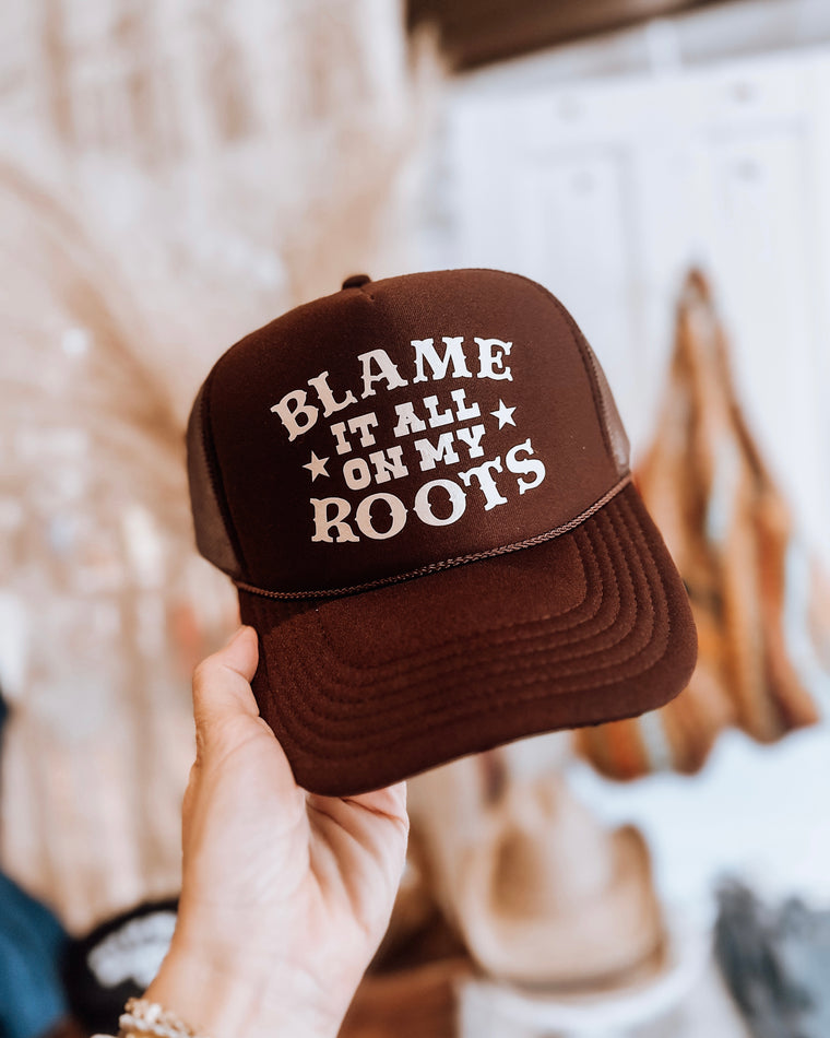 Blame It All On My Roots - Trucker Hat [brown/cream]