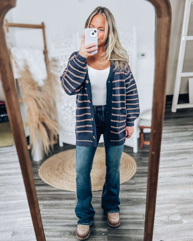 Lou Sweater Cardigan [navy/mocha]