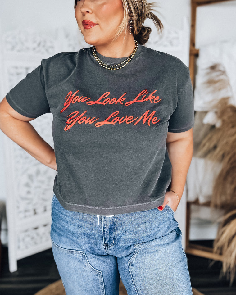 Like you Love Me Boxy Tee [charcoal]