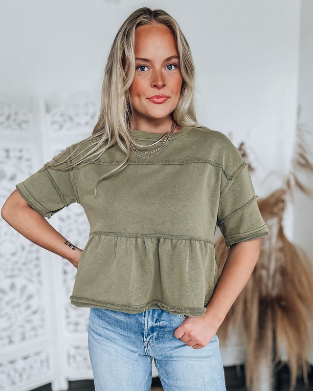 Ready to Ruffle Top [olive]