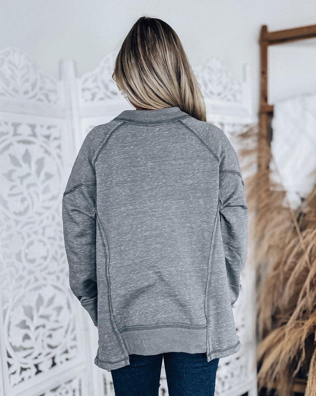 Vivian V-Neck Sweatshirt [grey]