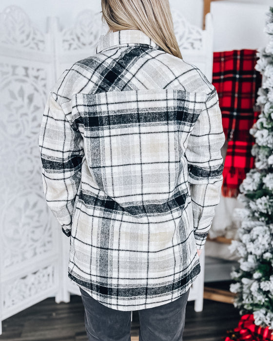 Ella's Everyday Plaid top [white/grey]