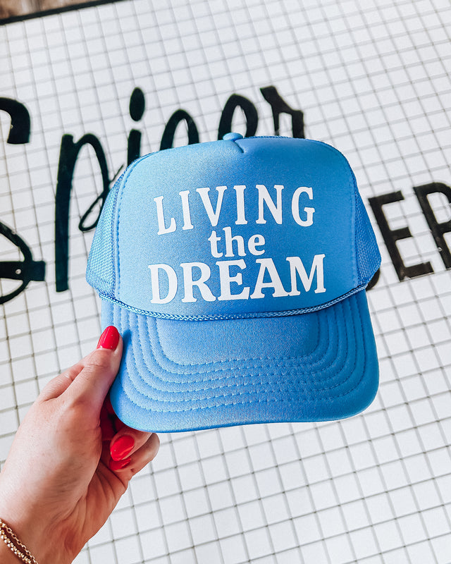 "Living the Dream" Trucker Hat [blue/white]