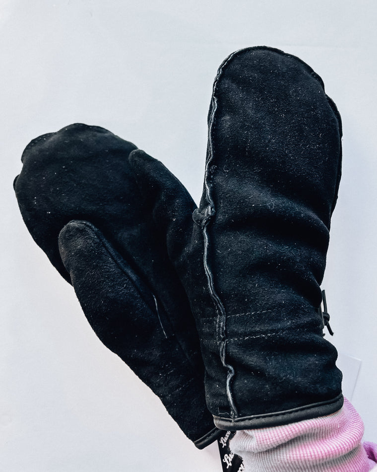 Deer Suede Women's Mitten [black]