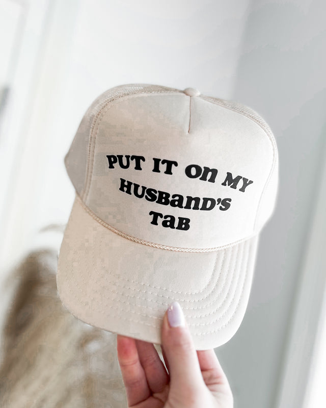 (NEW COLOR) Put it on my Husbands Tab - Trucker Hat [cream/black]